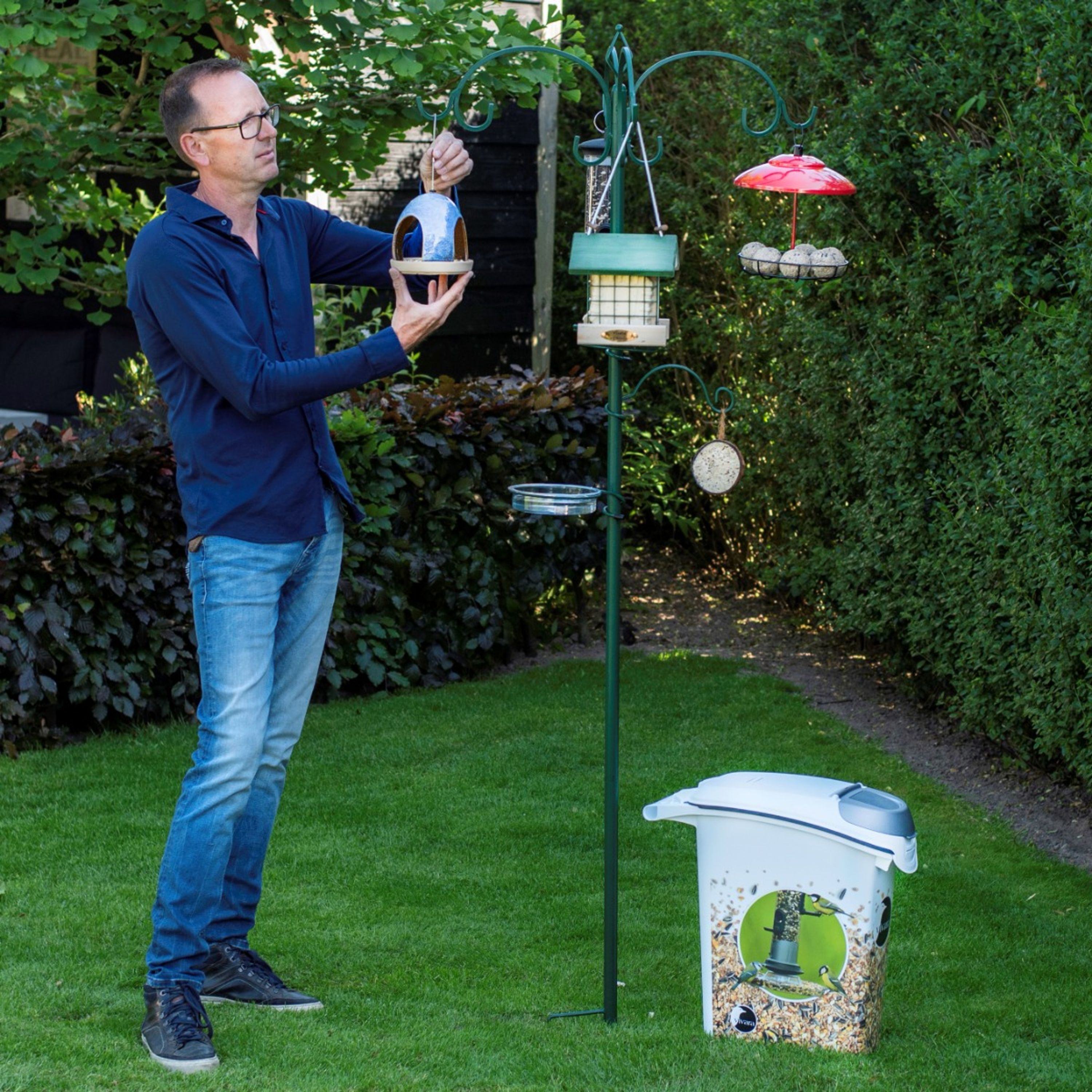 Meilleurs prix pour Poteau de nourrissage (vert) | Accessoires pour mangeoires | Mangeoires Métal | pour Oiseaux Jardin | Vivara