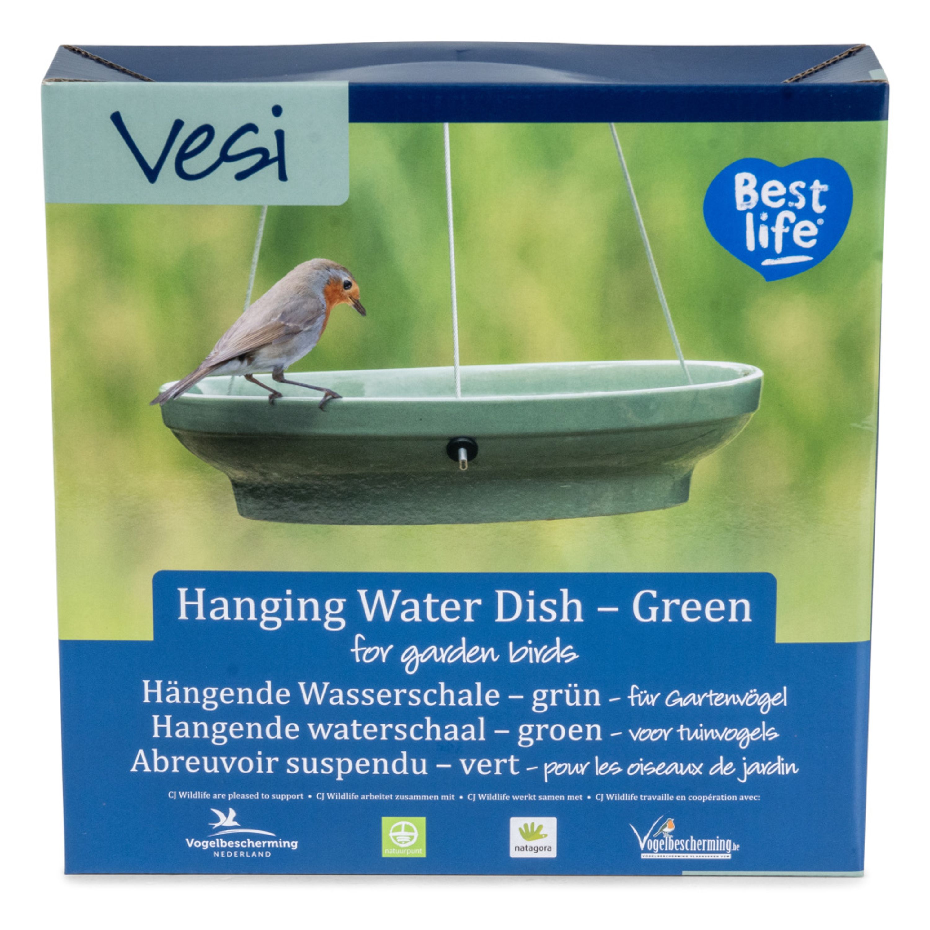 Hängende Wasserschale „Vesi” grün | CJ Wildlife