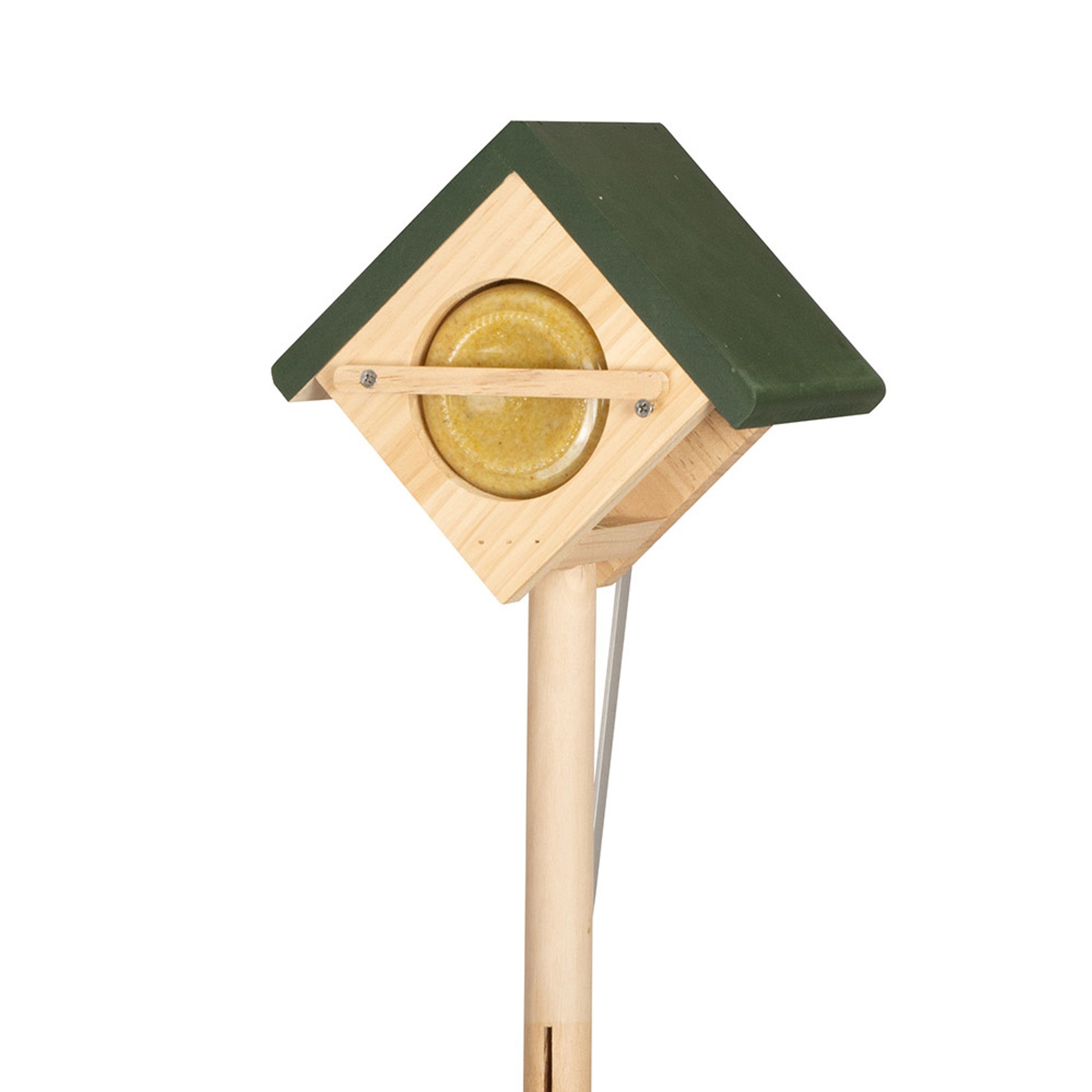 Erdnussbutterglas-Halter „Cork“ auf Pfahl | CJ Wildlife