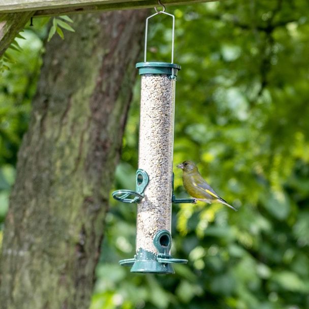 National Trust 4 Port Metal Bird Seed Feeder Defender