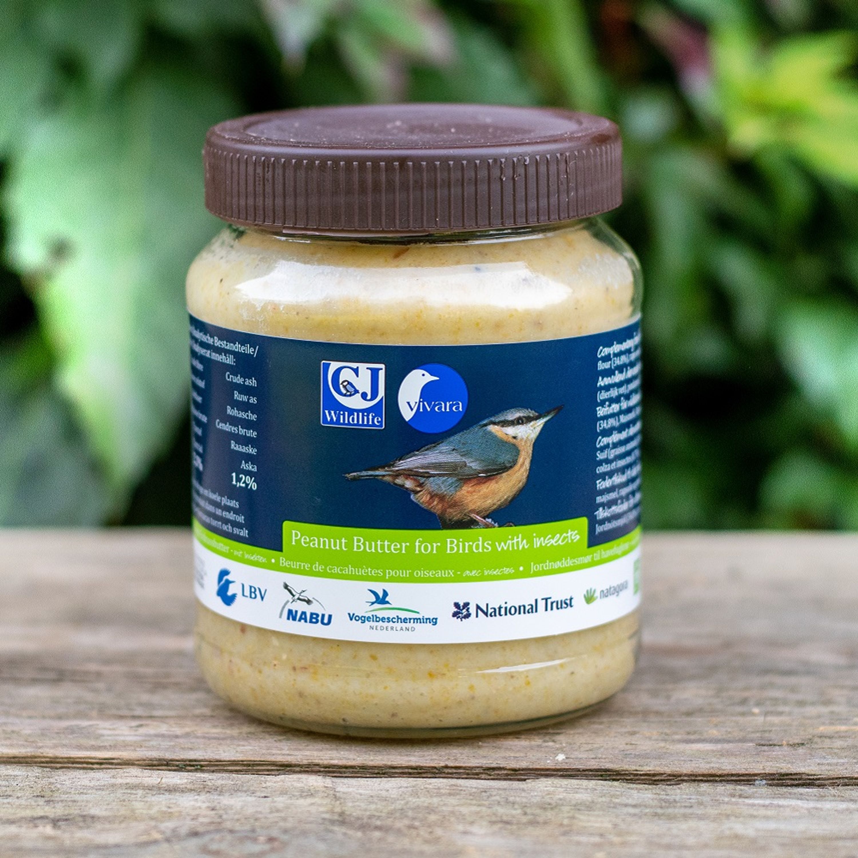 Premium Gartenvögel-Erdnussbutter – mit Insekten | Vogelfutter | CJ Wildlife