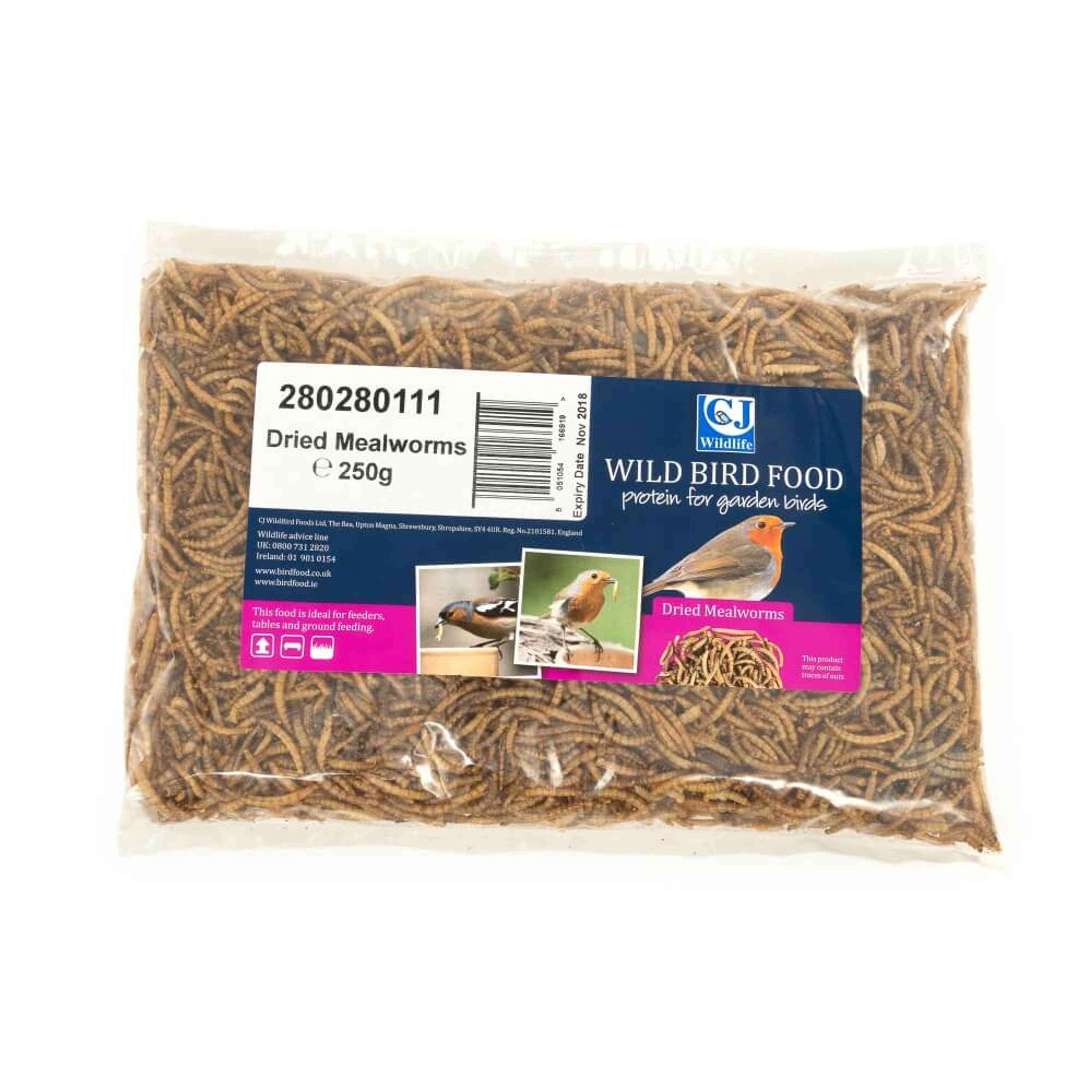 Getrocknete Mehlwürmer 250g | Vogelfutter | CJ Wildlife – CJ Wildlife