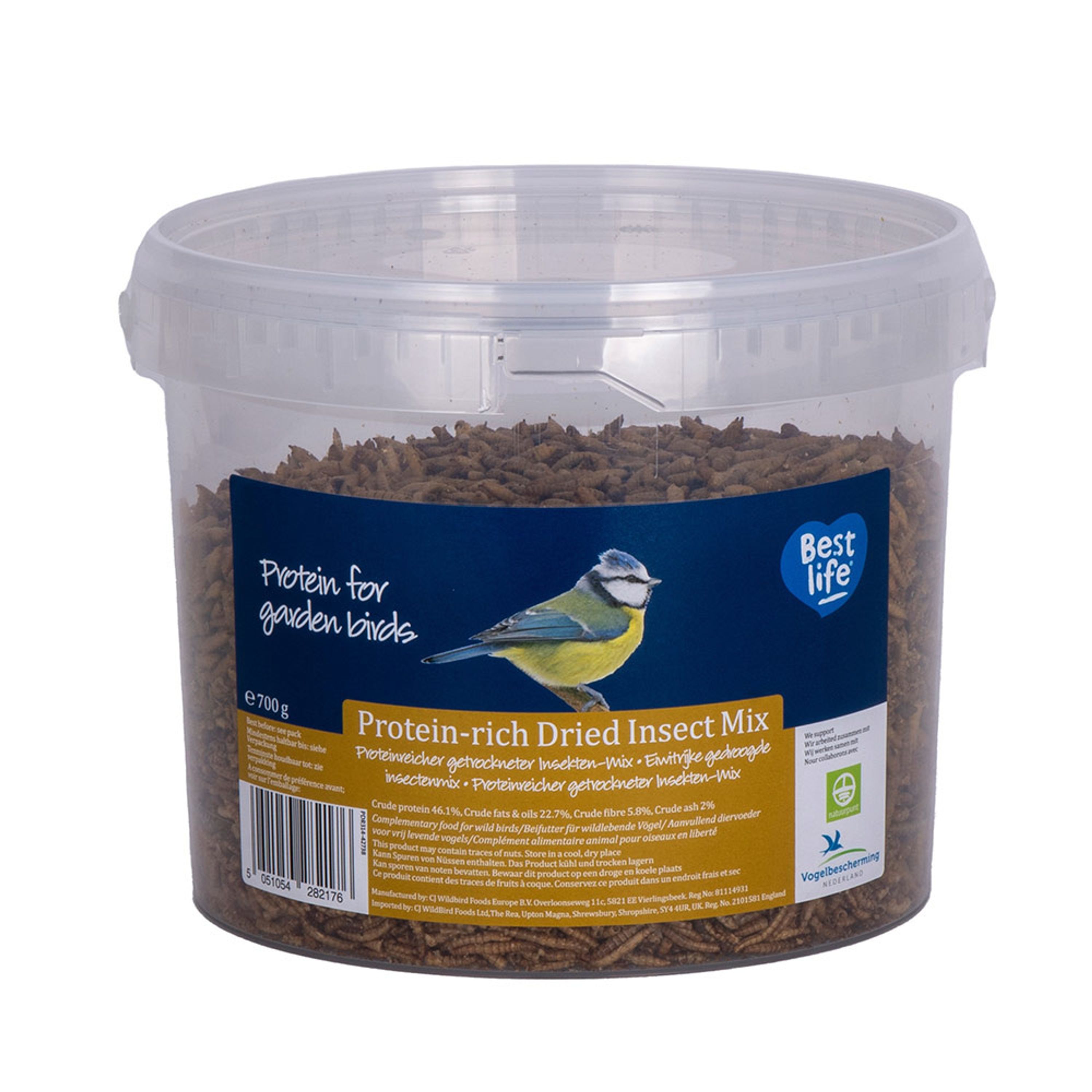 Eimer mit proteinreichem getrockneten Insekten-Mix 700 g | Vogelfutter | CJ Wildlife – CJ Wildlife