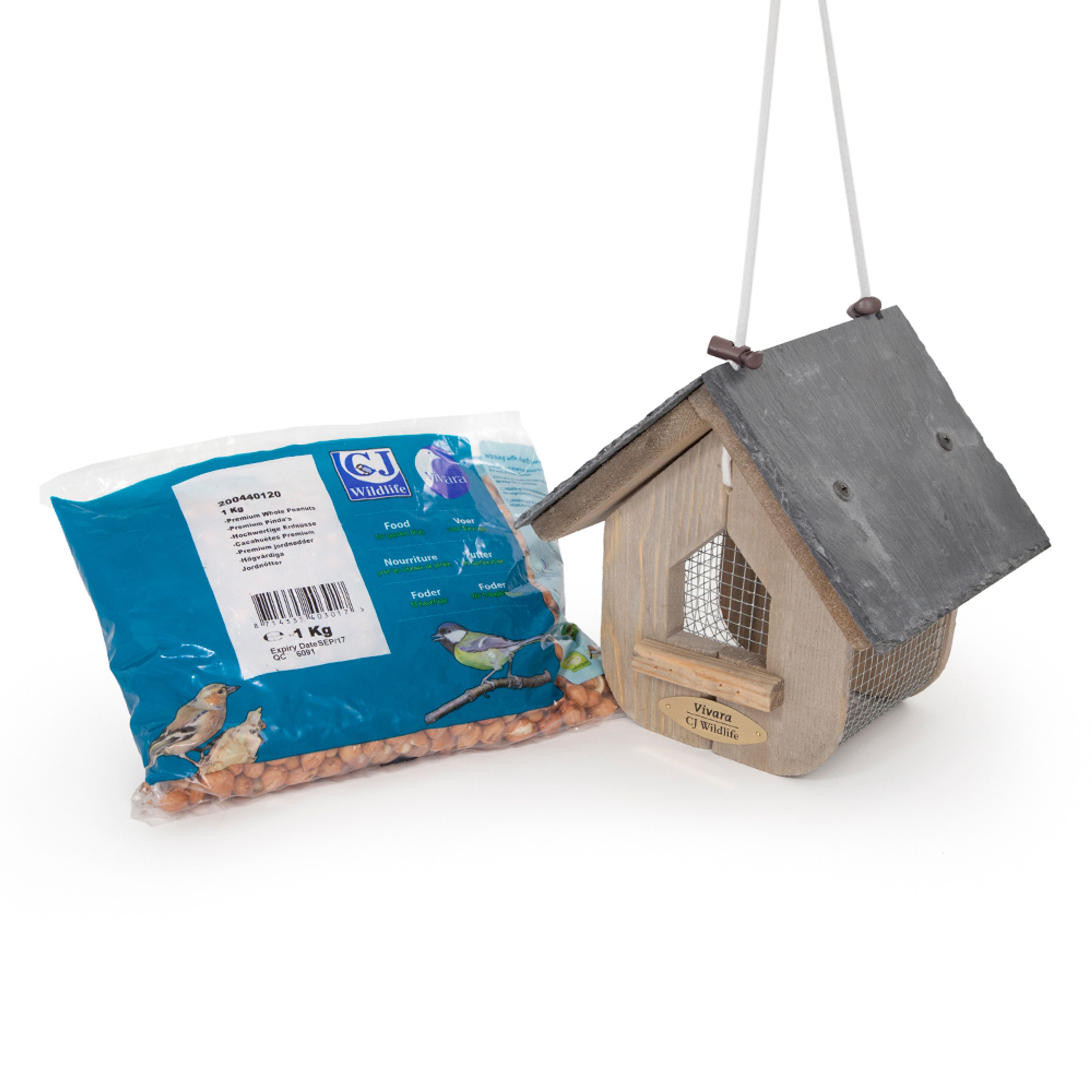 Starter-Set mit Futterhaus „Jupiter“ und Erdnüssen | Vogelfutter | Vivara