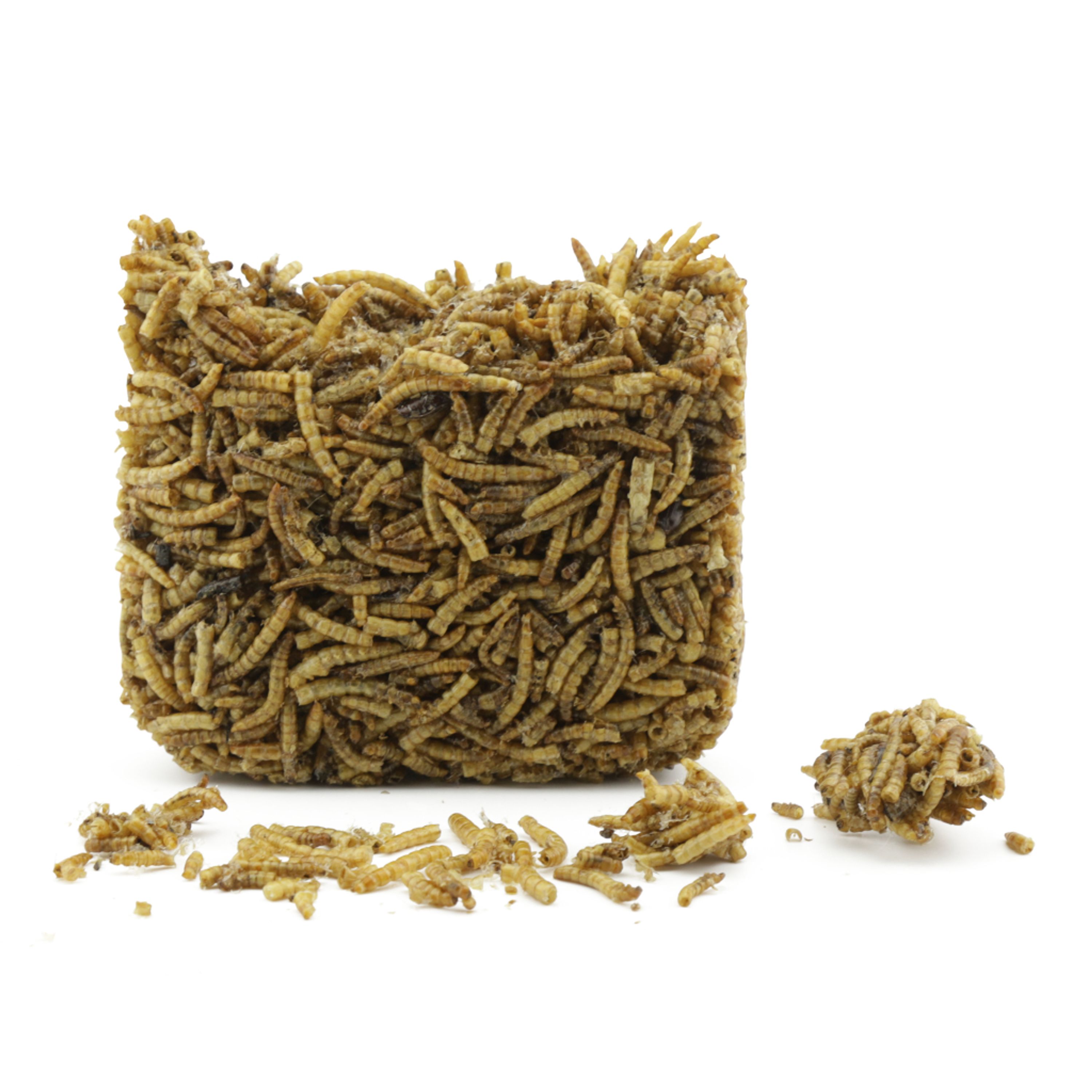 Gedroogde Meelwormenblok 90 gram | Vogelvoer | Geschikt voor: voedertafel, speciaal voederhuis | CJ 