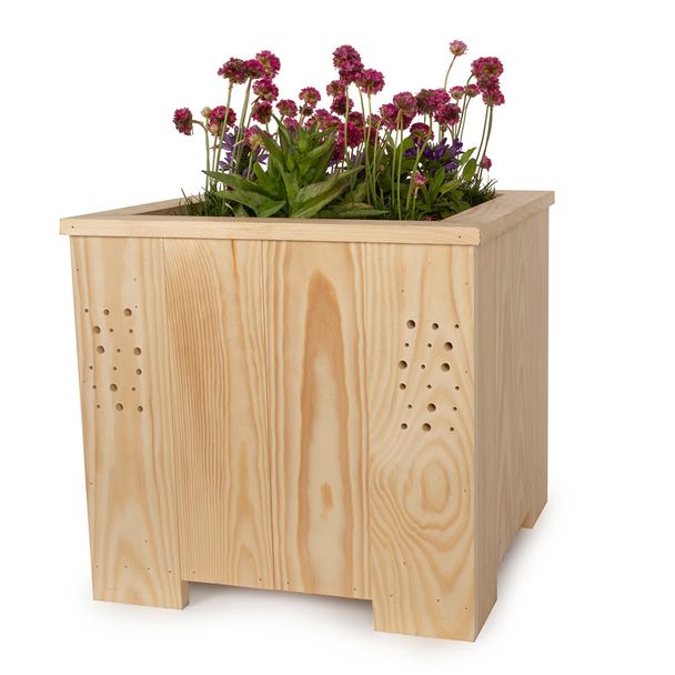 Jardinière avec hôtel à insectes - Carré 