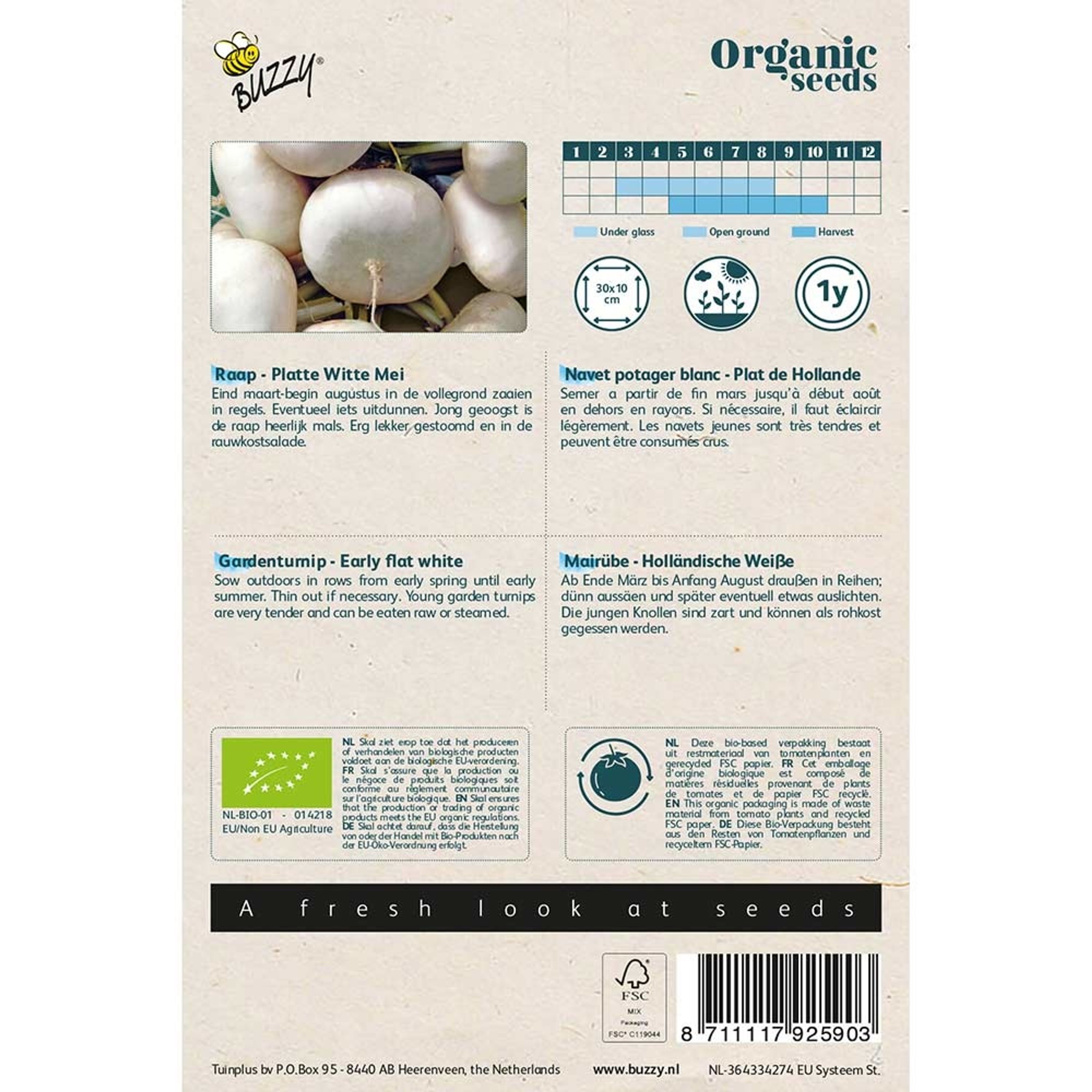 Buzzy® Organic Mairübe Hollandische Weiße | Buzzy Bio Organic