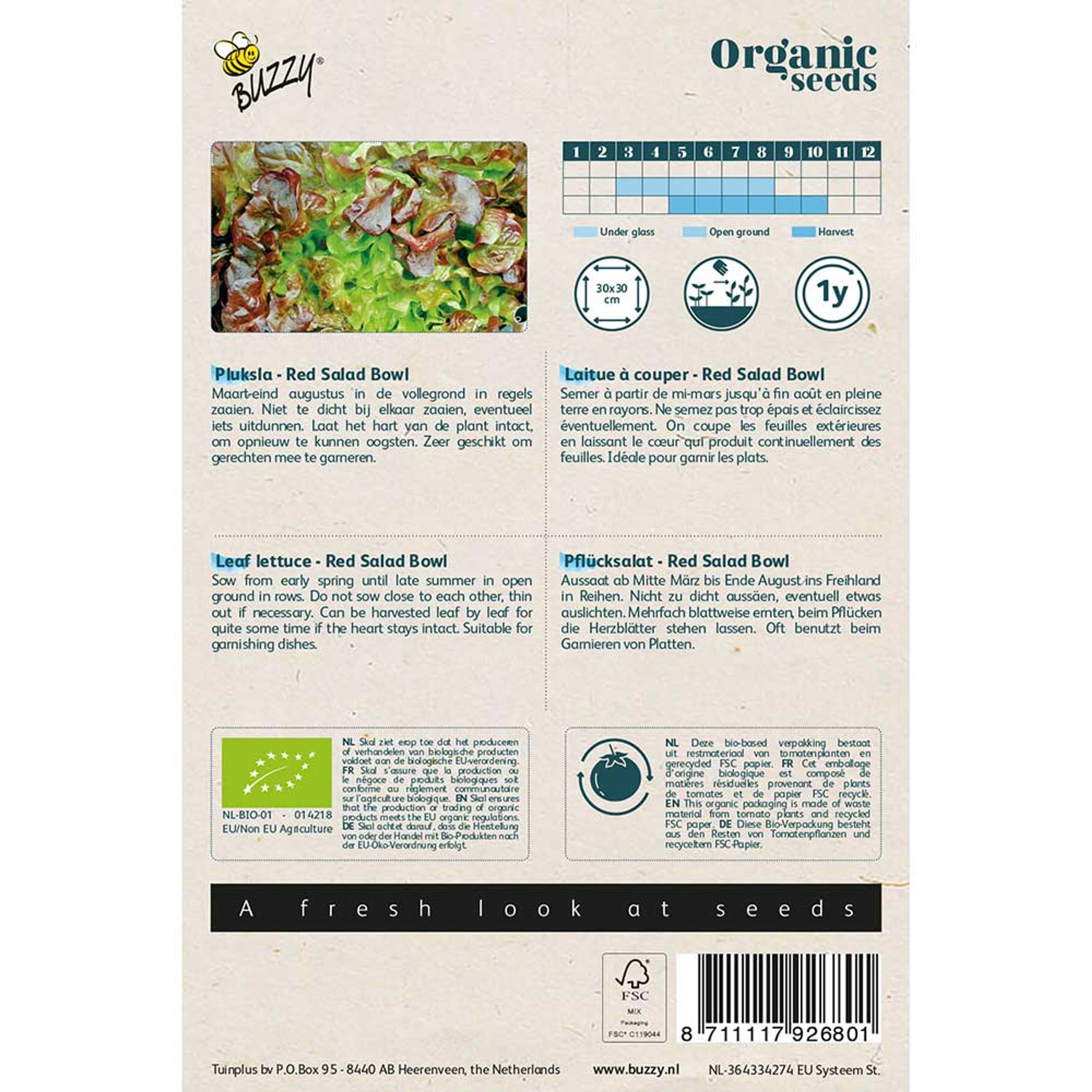 Buzzy® Organic Pflücksalat Red Salad Bowl | Buzzy Bio Organic