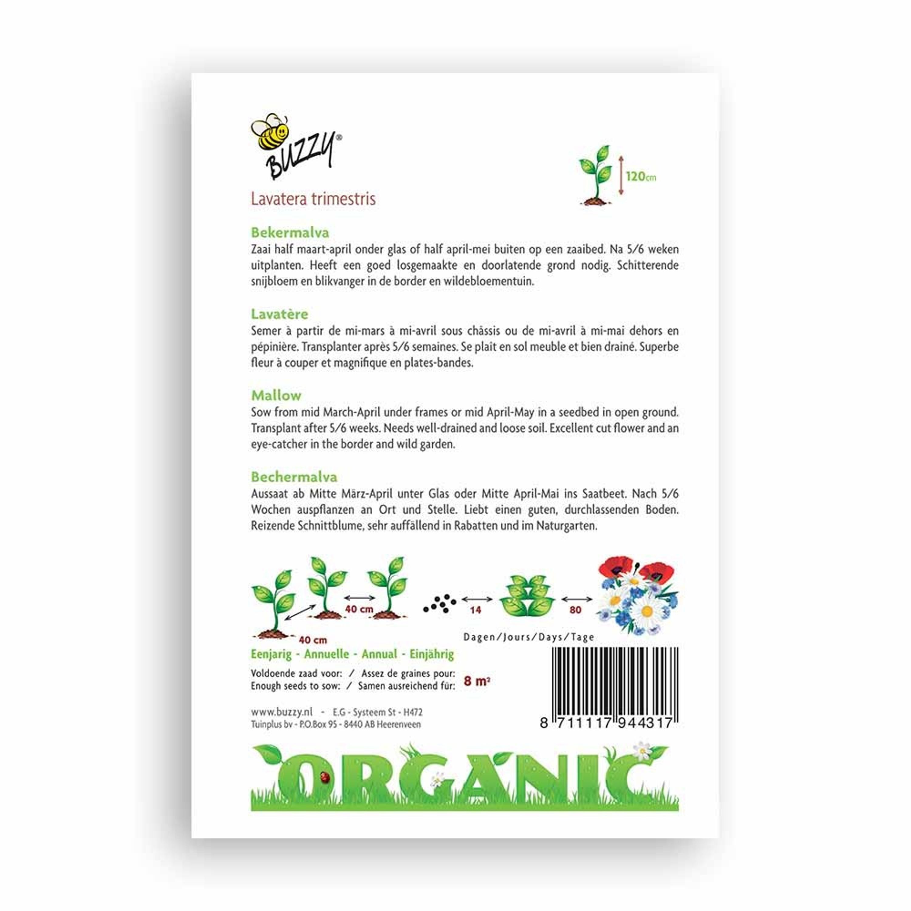 Buzzy® Organic Bechermalva rose/rot (BIO) | Buzzy Bio Organic