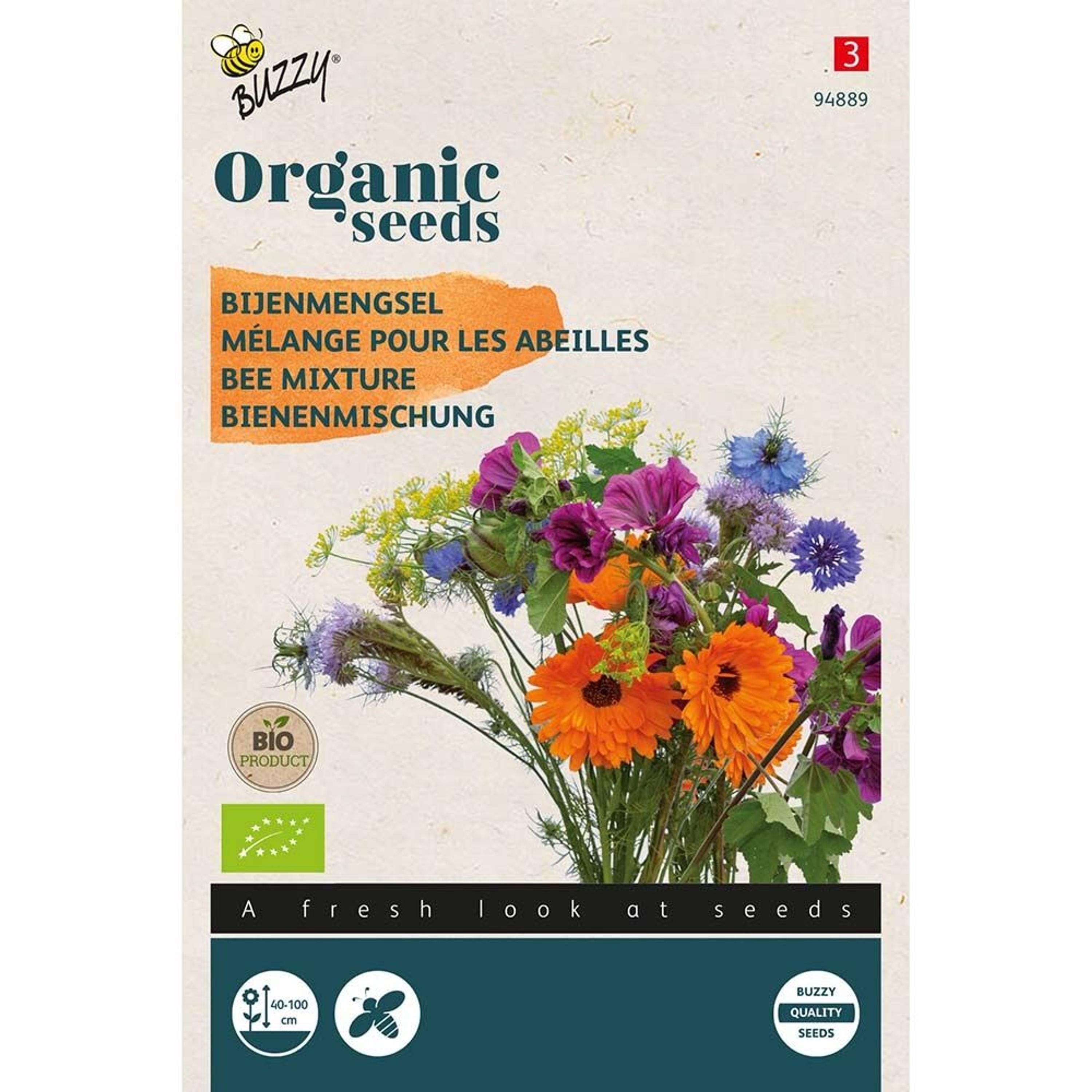 Organic Bees Flower Mix Seeds from Buzzy Seeds(r)