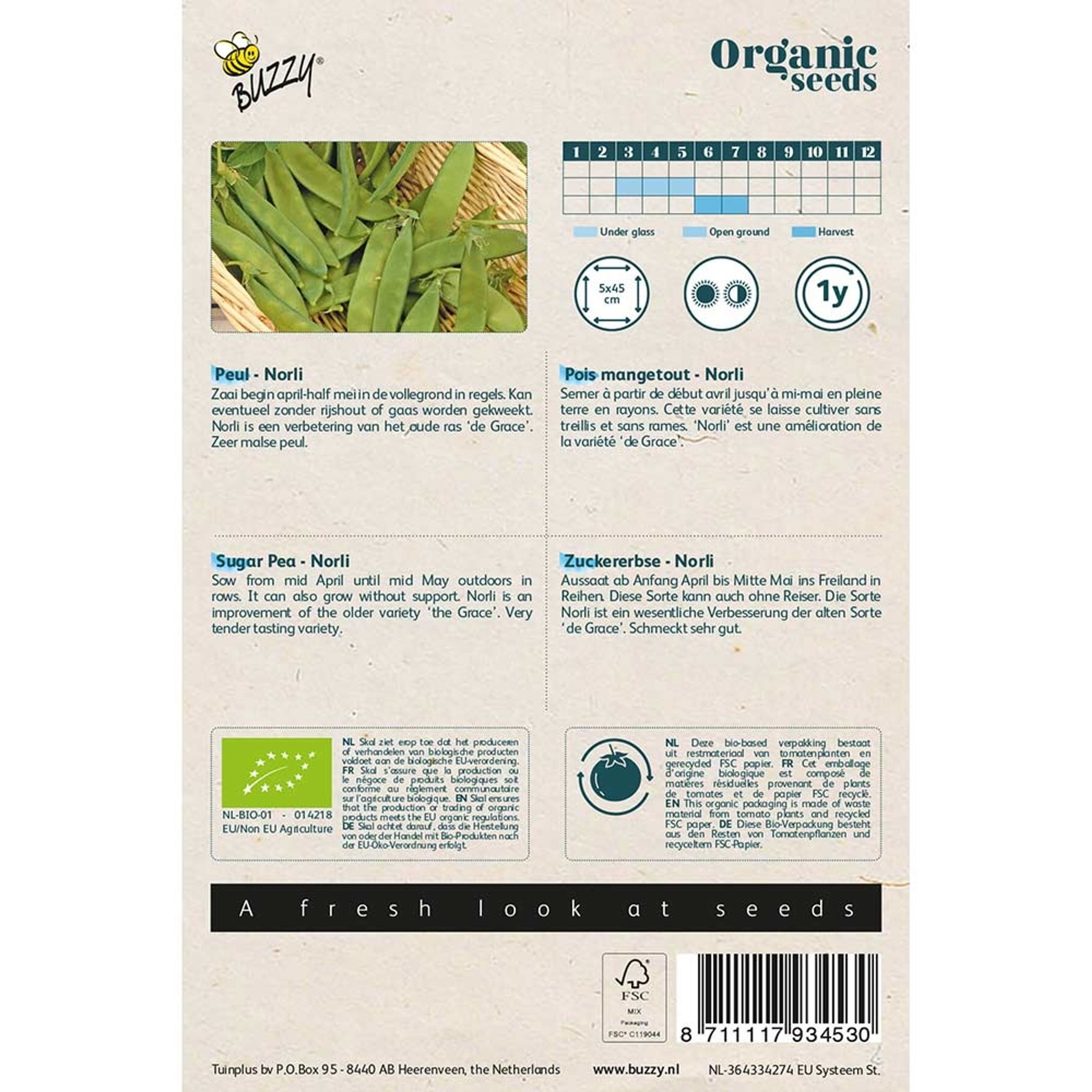 Buzzy® Organic Zuckererbse Norli(BIO) | Buzzy Bio Organic