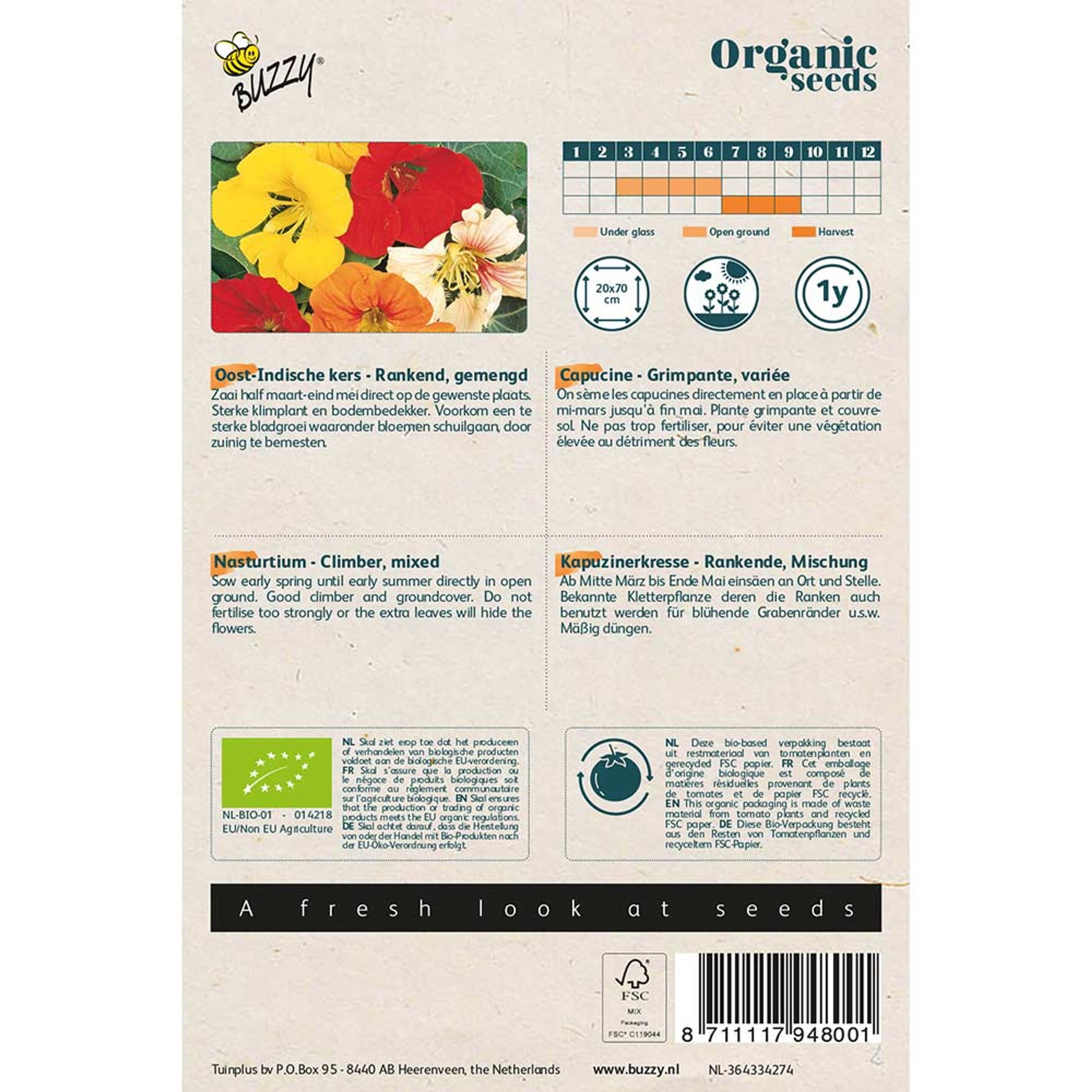 Buzzy® Organic Kapuzinerkresse Rankende Mischung (BIO) | Buzzy Bio Organic