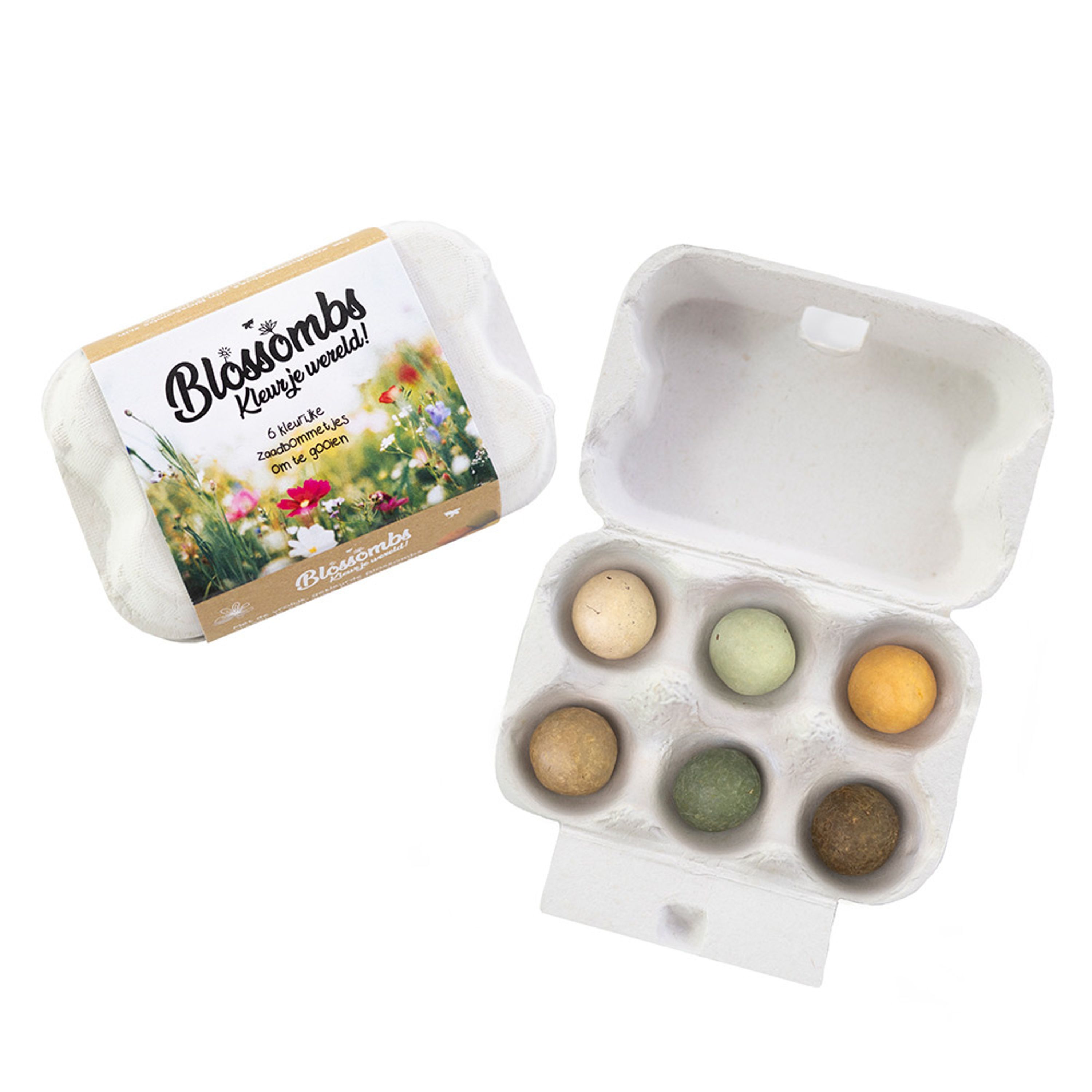 Eiergeschenkdoos met 6 zadenbommetjes | Blossombs | Planten | Partner van Vogelbescherming Nederland