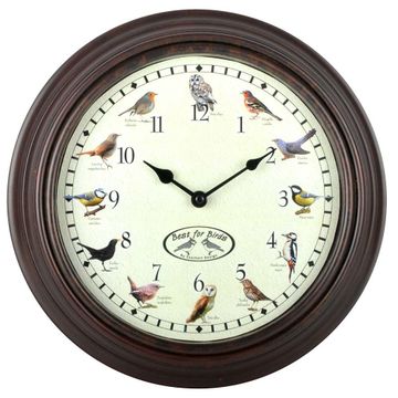 Horloge avec chants d'oiseaux