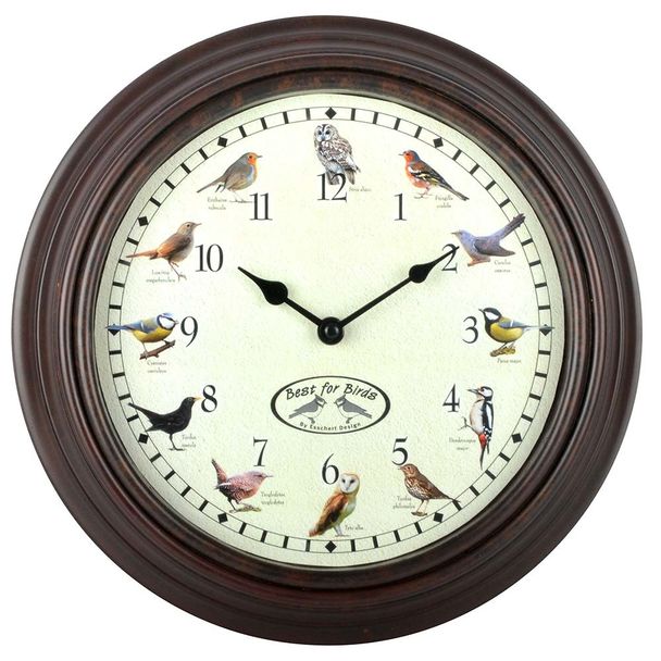 Wanduhr mit Vogelgesang