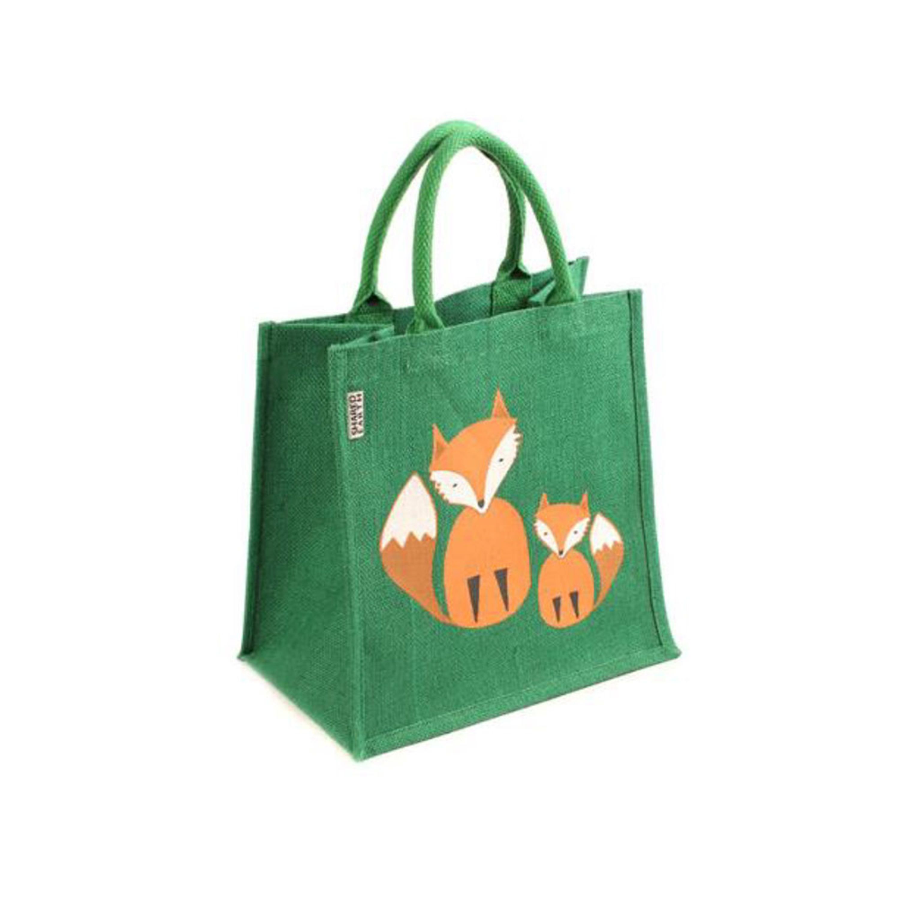 Meilleurs prix pour Sac de courses en toile de jute avec renards | Cabas Courses | Toile de jute | Biodégradable | Vivara