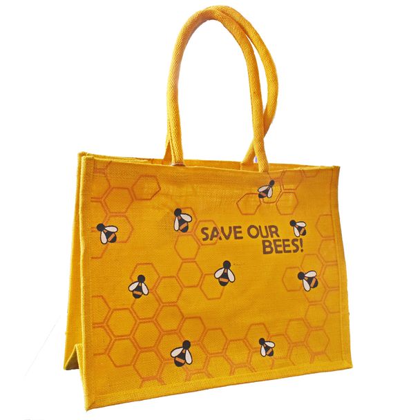 Jute-Einkaufstasche „Save Our Bees“