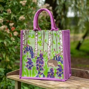 Sac de courses en toile de jute avec Hérisson