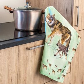 Wolf Tea Towel by Myrte