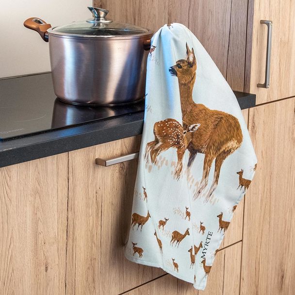 Deer Tea Towel by Myrte