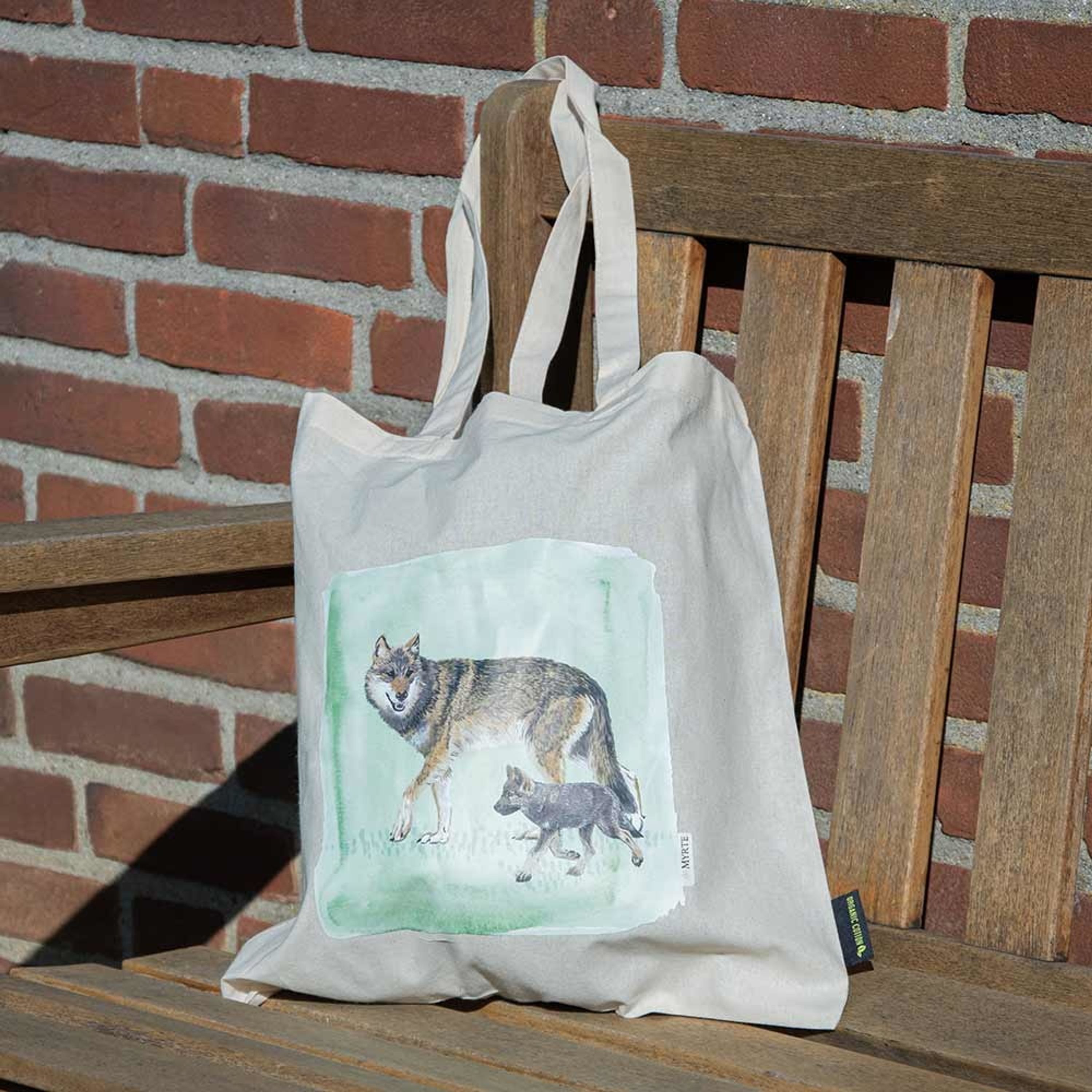 Baumwolltasche „Wolf“ - Myrte | CJ Wildlife