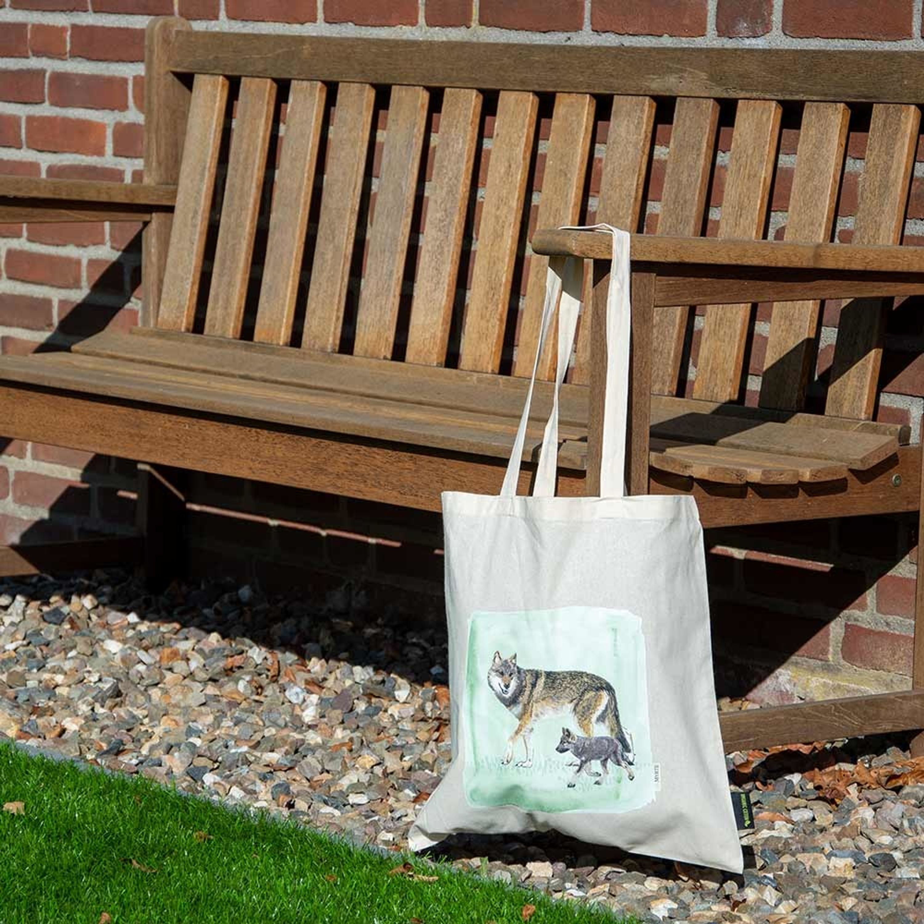 Baumwolltasche „Wolf“ - Myrte | CJ Wildlife