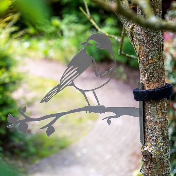 Silhouette rouge-gorge en acier Corten