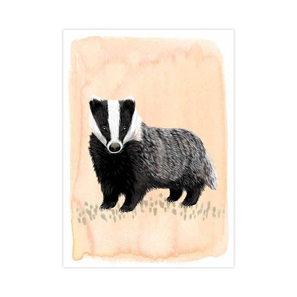 Badger Greeting Card by Myrte