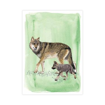 Grußkarte „Wolf“ – Myrte 