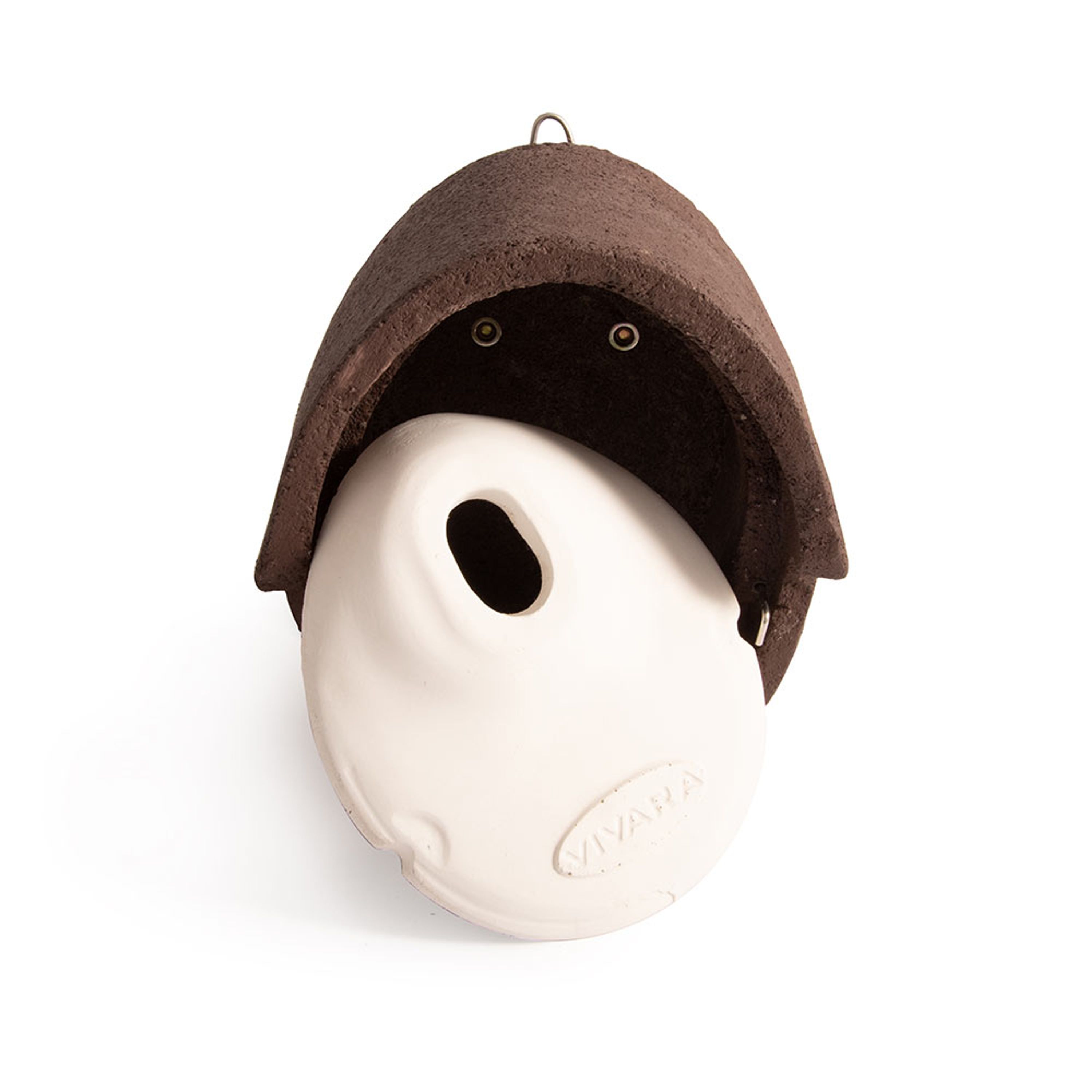 Nistkasten „Alicante“ WoodStone Ovale Einflugöffnung Braun | Vogelhaus Holzbeton | CJ Wildlife