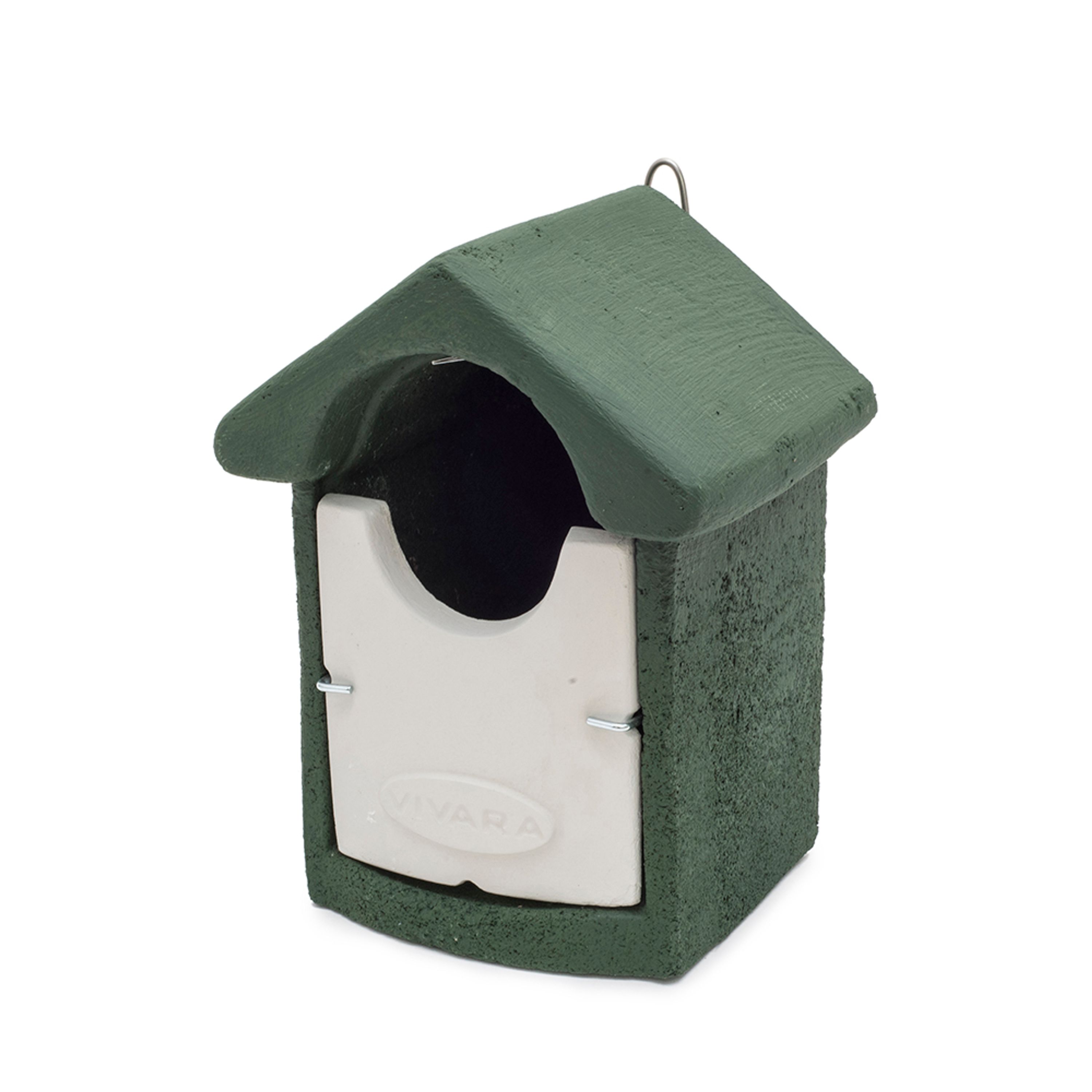 Nistkasten „Barcelona“ WoodStone Halbhöhlenbrüter Grün | Vogelhaus Holzbeton | CJ Wildlife