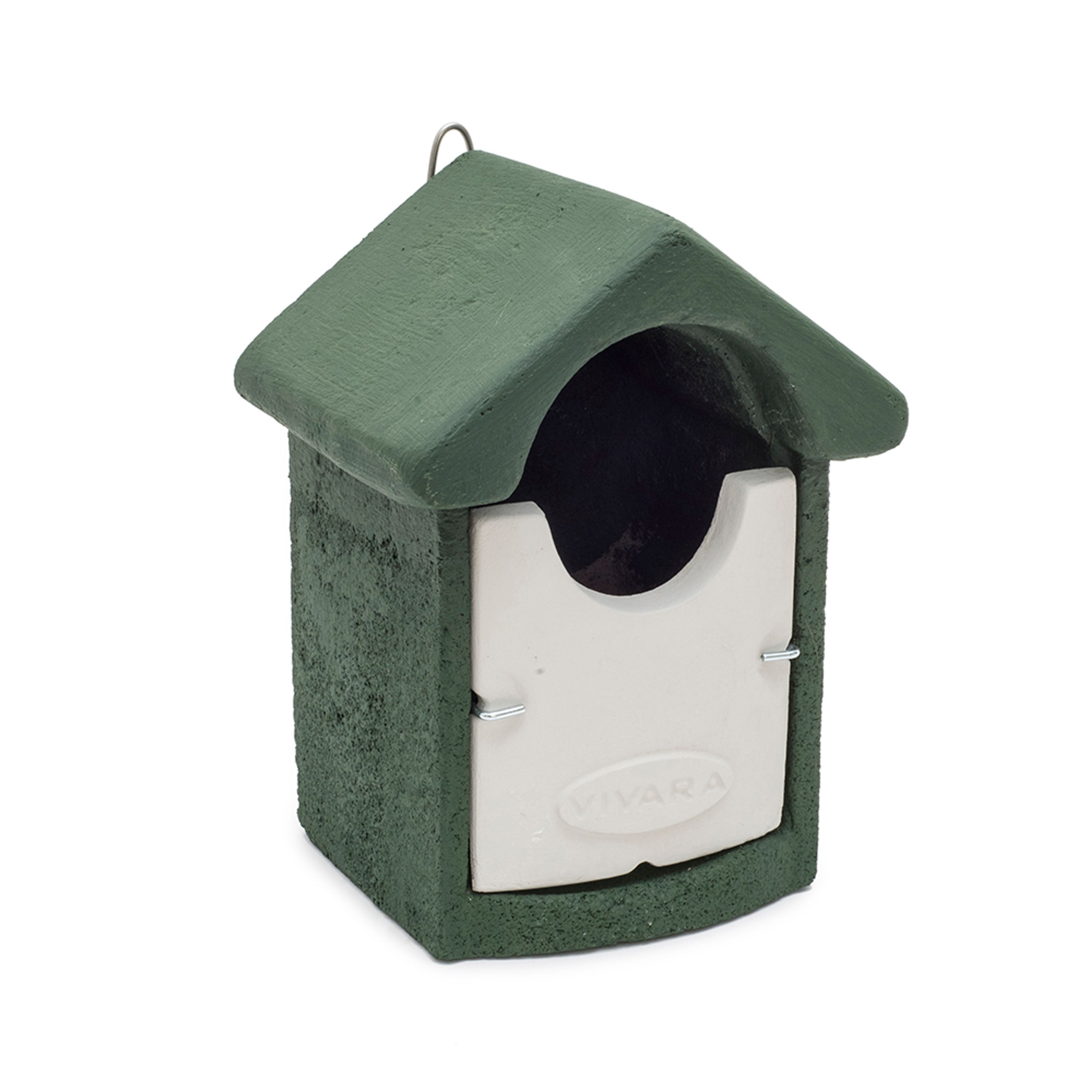 Nistkasten „Barcelona“ WoodStone Halbhöhlenbrüter Grün | Vogelhaus Holzbeton | CJ Wildlife