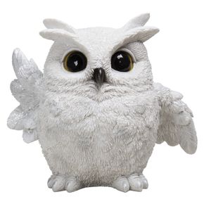 Spielende Eule Mittelgroß Weiß (Polystone)